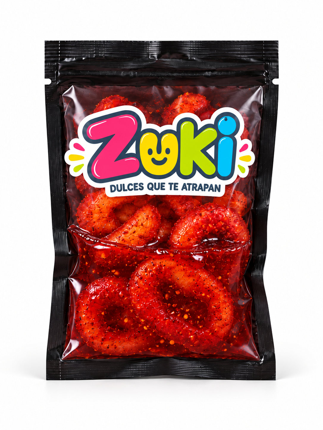 Bolsita Zuki de gomitas rojas con salsa